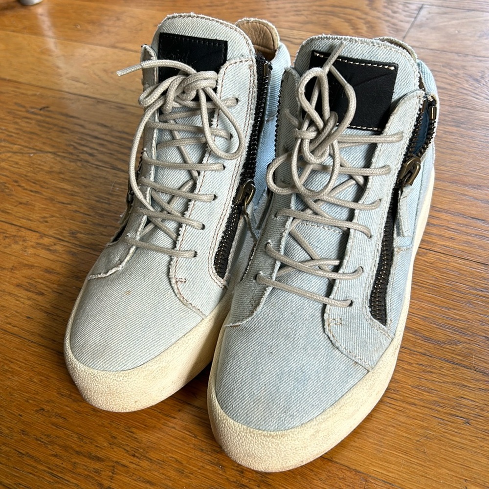 Guiseppe Zanotti high top denim sneakers 8